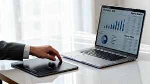 sevDesk Schnittstelle Buchhaltung Arbeitsplatz Laptop Tablet