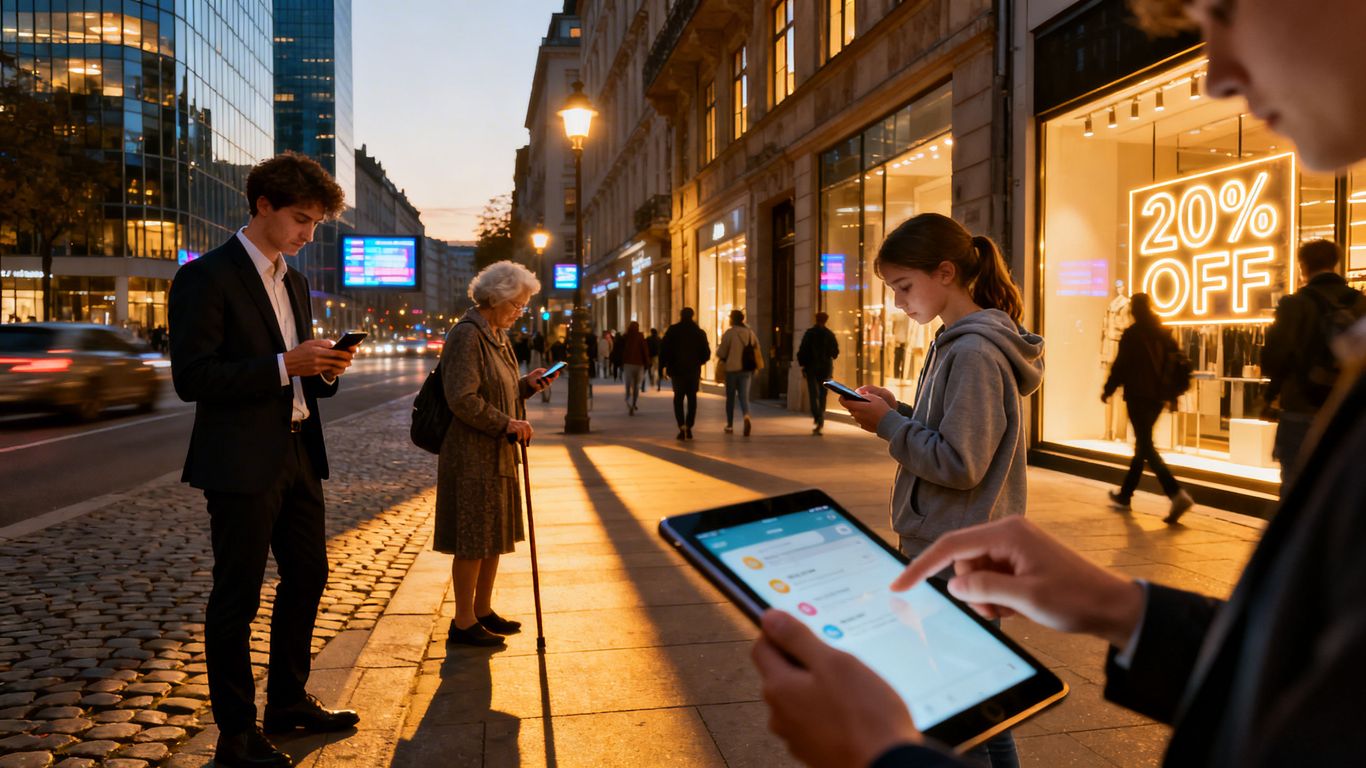 Onlinehändler in Europa mit digitalen Geräten